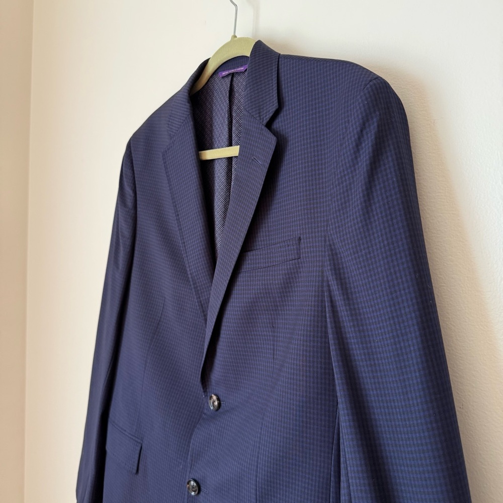 Ted Baker London Endurance 100% Wool Blue and Black Plaid Sport Coat, size 40S
